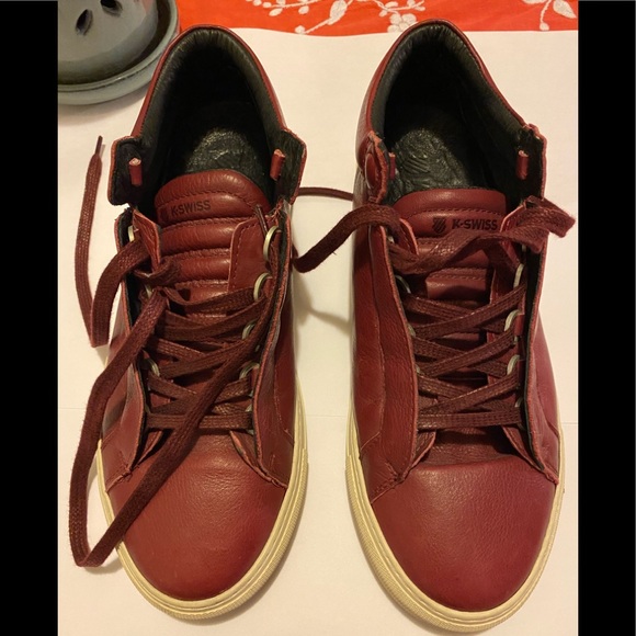 K-Swiss Wine Women’s Leather Sneakers Size 9.5 - Picture 4 of 8